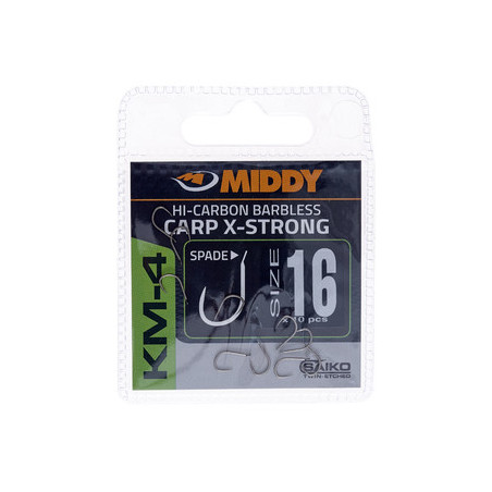 HAMEÇONS MIDDY KM-4 CARP X-STRONG SPADE HOOKS