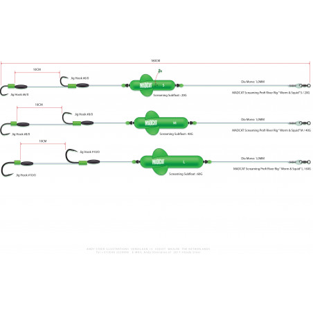 MADCAT MONTAGE SCREAMING PROFI RIVER "WORM & SQUID" M