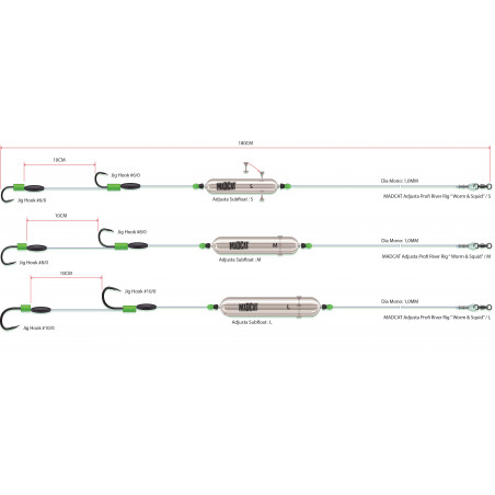 MADCAT MONTAGE ADJUSTA PROFI RIVER "WORM & SQUID" M