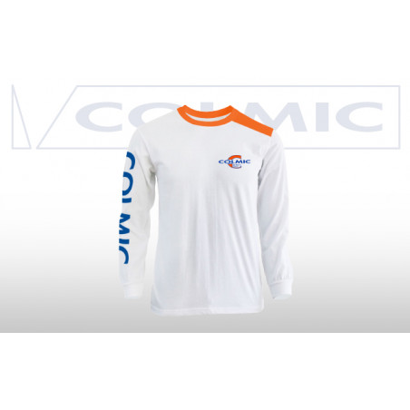 T-SHIRT COLMIC MANCHE LONGUE SLEEVES WHITE-ORANGE