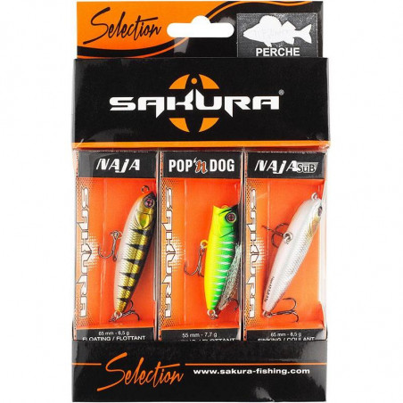 PACK 3 LEURRES PERCHE - Phoxy Minnow 50SP / Pop’n Dog 55F / SCB Micro 39F