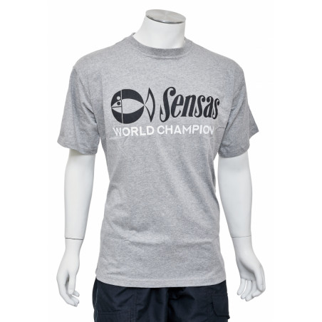 T-SHIRT SENSAS WORLD CHAMPION GRIS