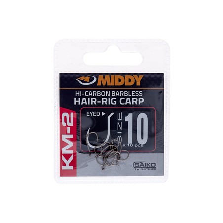 HAMEÇONS MIDDY KM-2 HAIR-RIG CARP EYED HOOKS